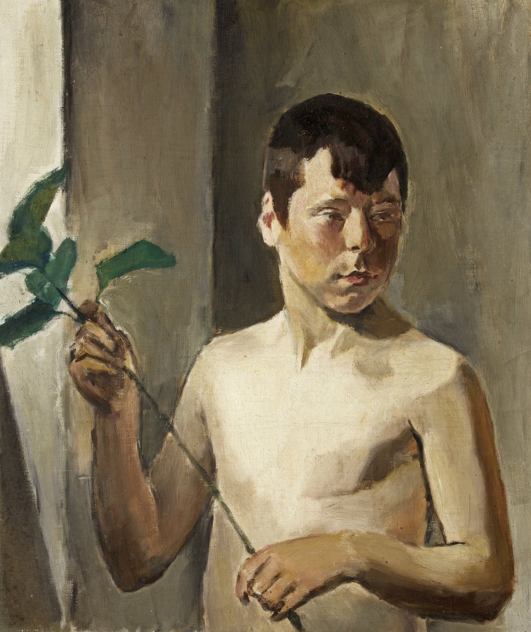 Gutt med blad av Evan John Walters