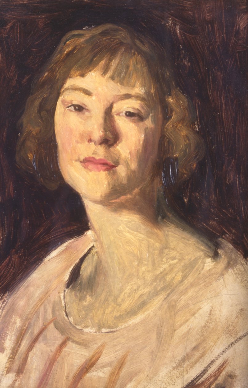 Portrett (olje på lerret) av Evan John Walters