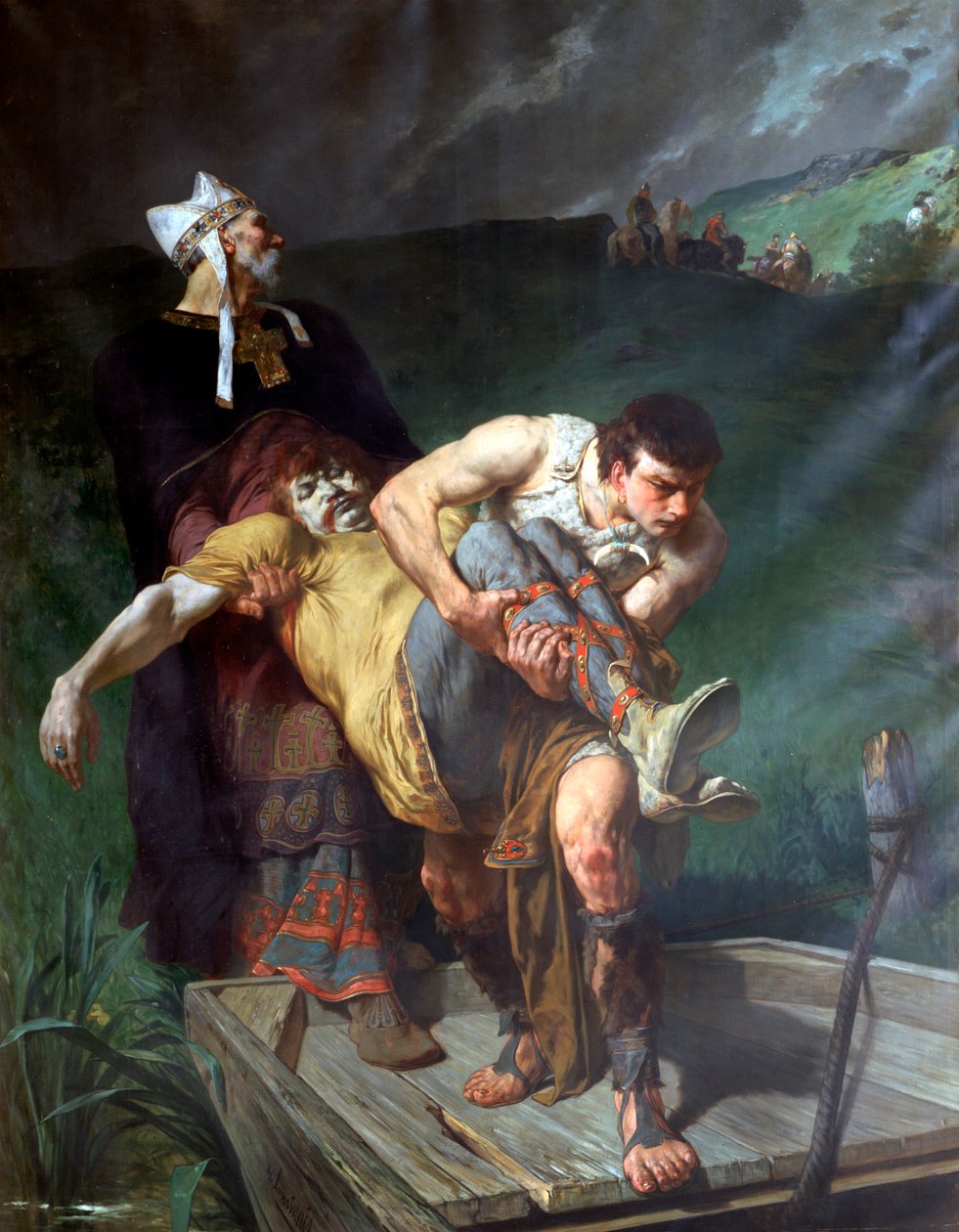 Carrying the Dead, c1842-1896 av Evariste Vital Luminais