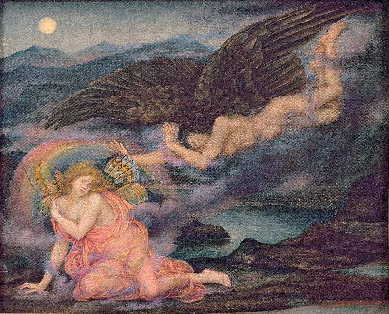 En sommerfugls død, ca. 1905-10 av Evelyn De Morgan