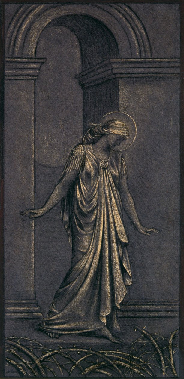 Fullført studie for The Thorny Way, ca. 1897 (kritt) av Evelyn De Morgan