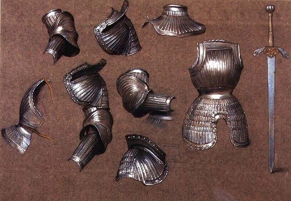 Studie av rustning, nr. 2 (kritt) av Evelyn De Morgan