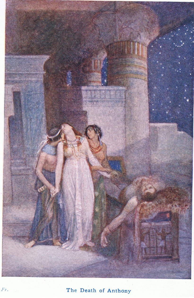 Anthonys død (farge litho) av Evelyn Paul