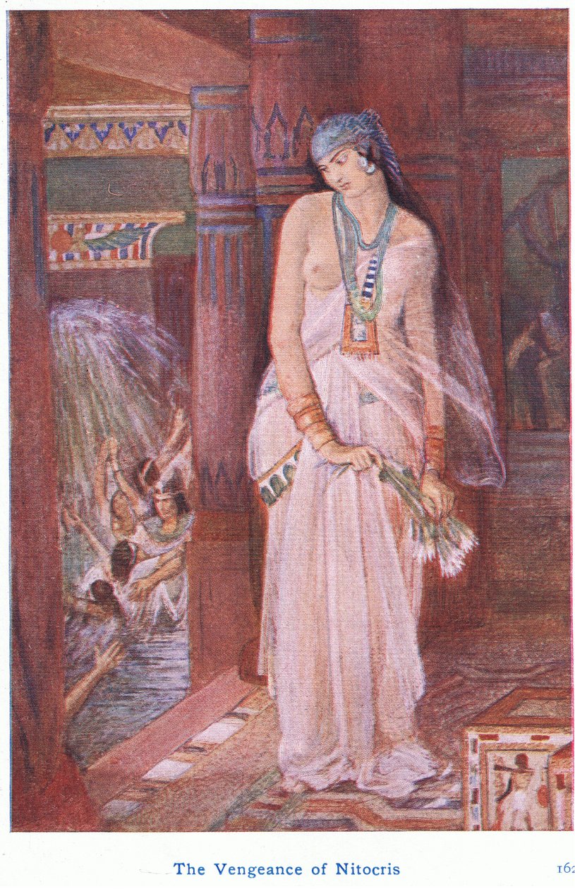 Hevnen til Nitocris (farge litho) av Evelyn Paul