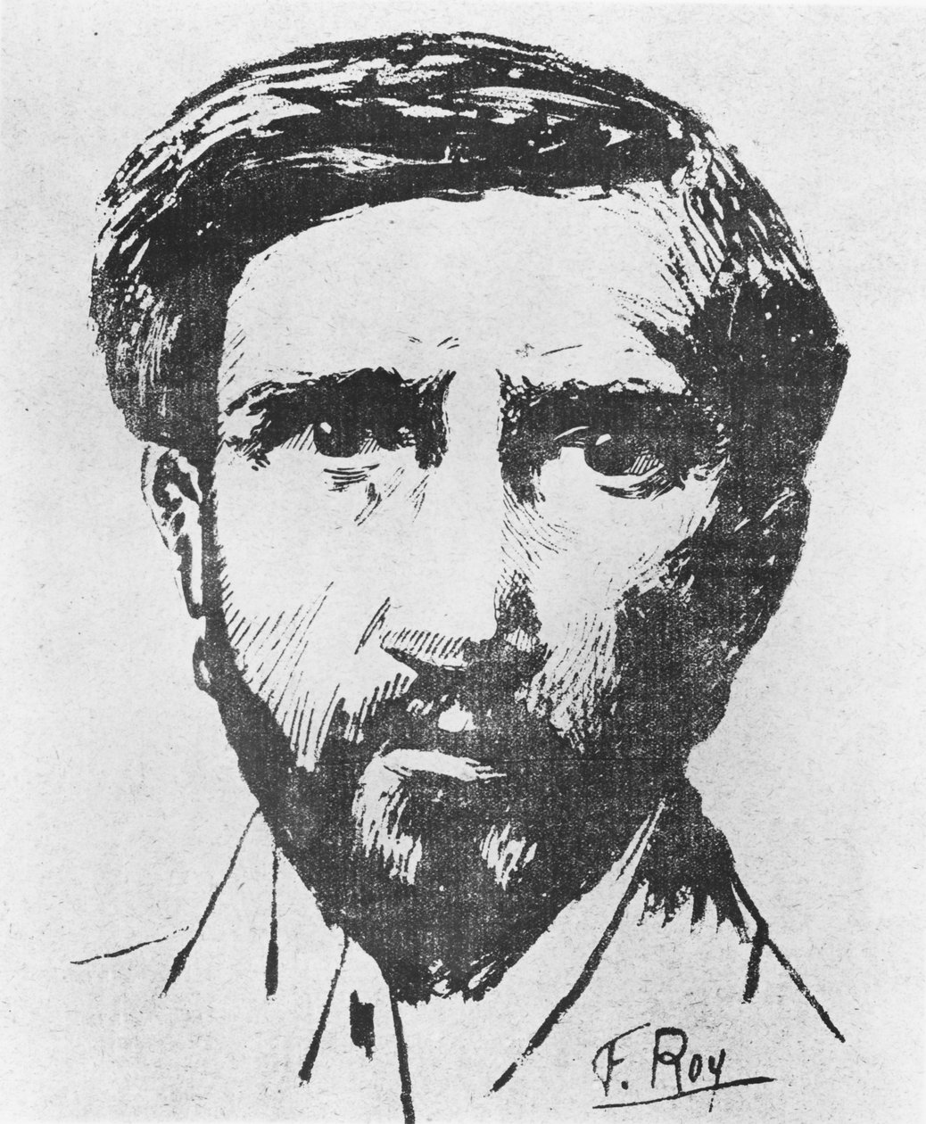 Portrett av Charles Maurras, ca. 1898 av F. Roy