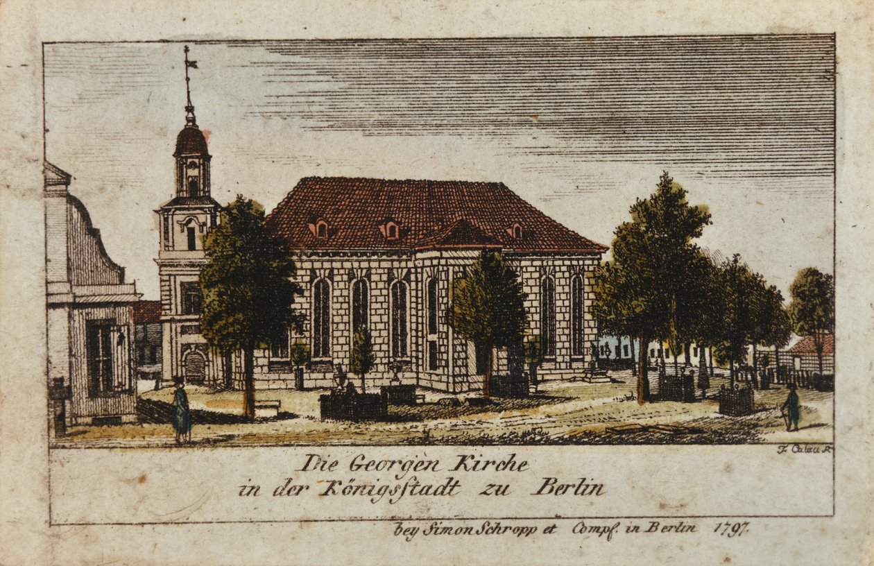 St. George-kirken i Königsstadt, Berlin, 1797 av F.A. Calau