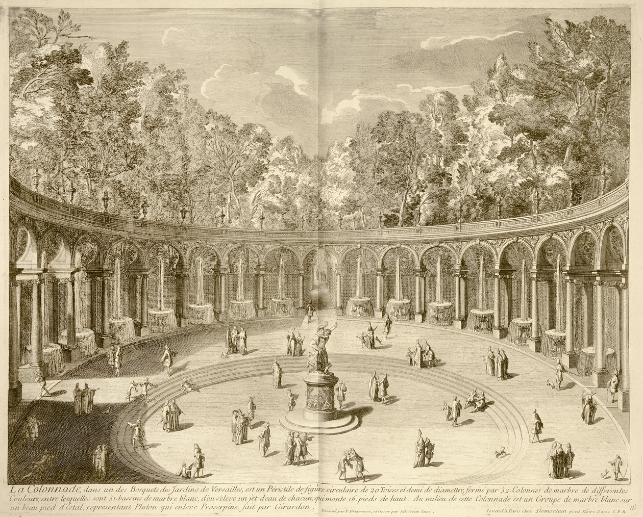 La Colonnade, Versailles, ca. 1715 (gravering) av F. (after) Delamonce