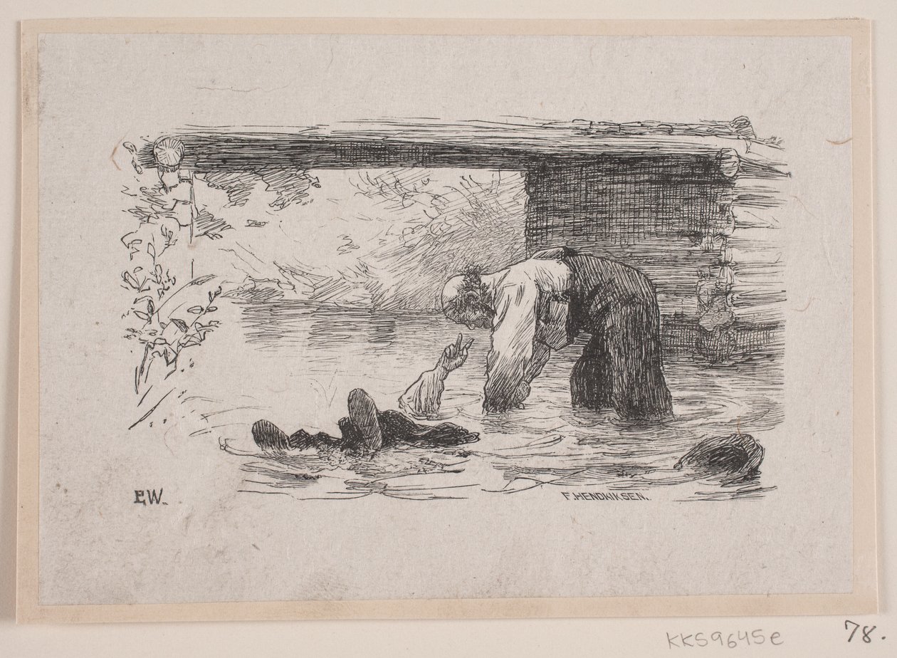 Illustrasjon for "The Love Against the Stream" av F. Hendriksen