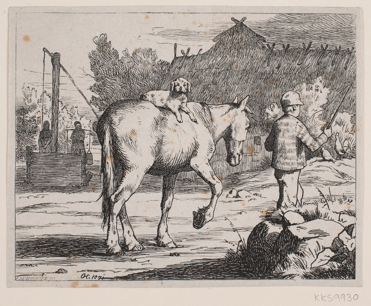Illustrasjon til dikt av P. Hansen av F. Hendriksen