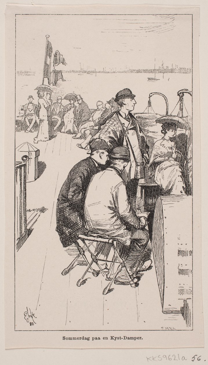 Sommerdag på en kystdamper av F. Hendriksen