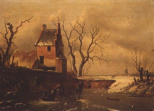 Vinterlandskap av F. van Herte