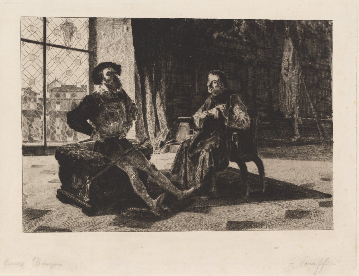Cesare Borgia og Machiavelli av Federico Faruffini