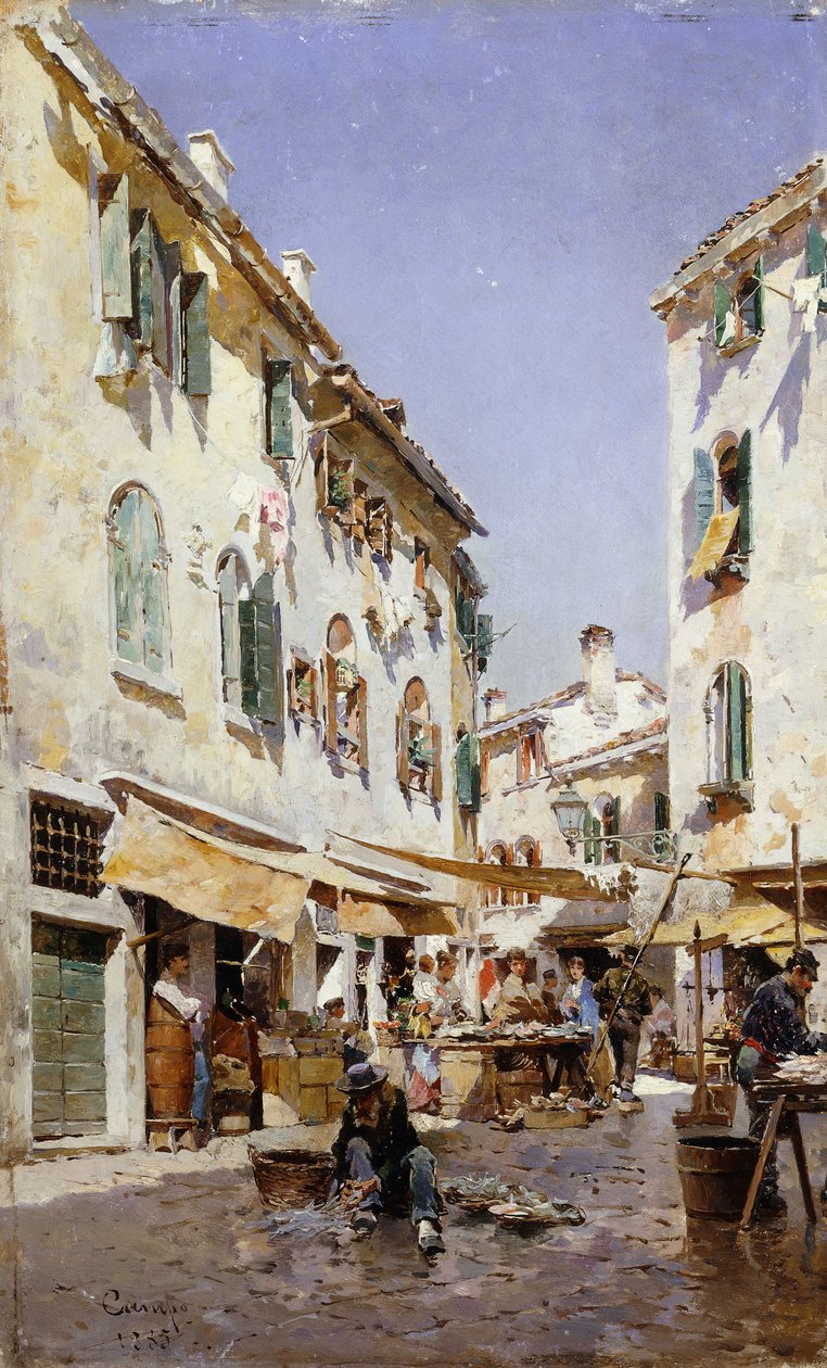 En gatescene, 1885 av Federico del Campo