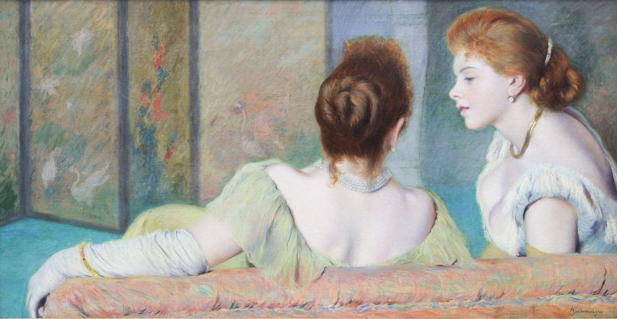 På sofaen, ca. 1886-1890. av Federigo Zandomeneghi