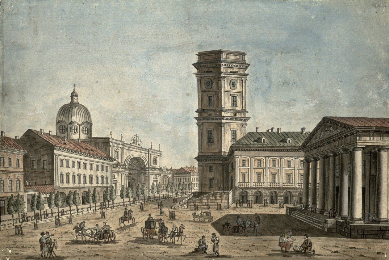 Utsikt over Nevsky Prospekt, St. Petersburg, 1810 av Fedor Aleksandrovich Vasiliev