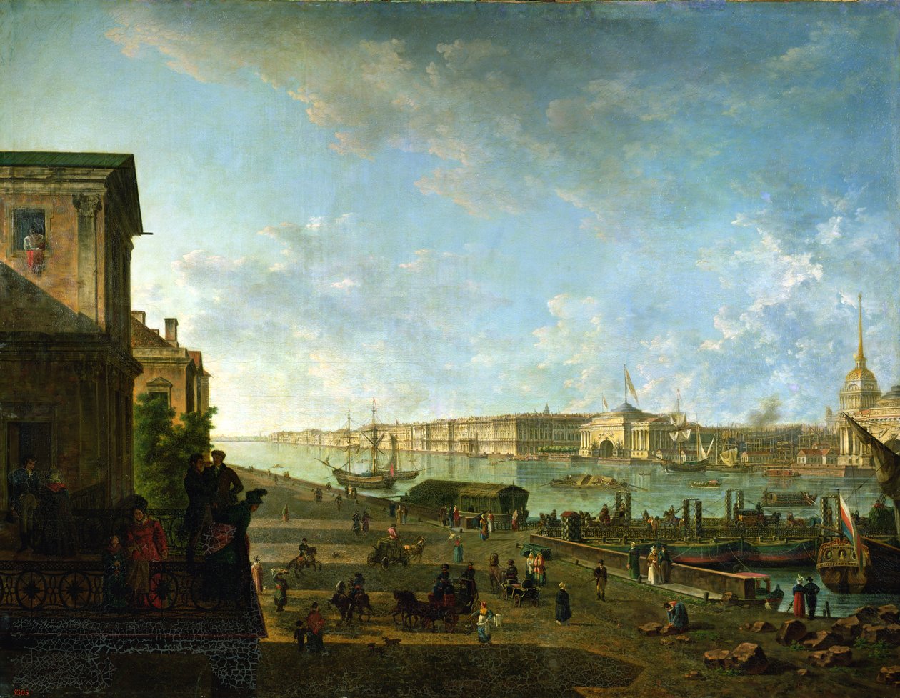 Admiralitetet og Vinterpalasset sett fra Military College, 1794 av Fedor Yakovlevich Alekseev