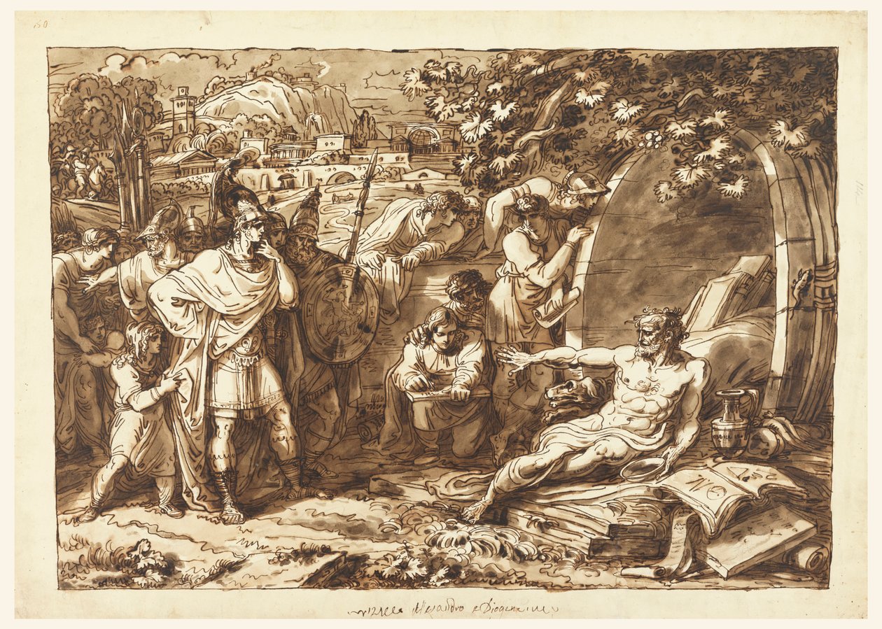 Alexander den store og Diogenes av Felice Giani
