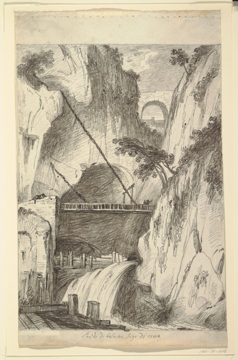 The Ravine of Bellano, nær Comosjøen av Felice Giani