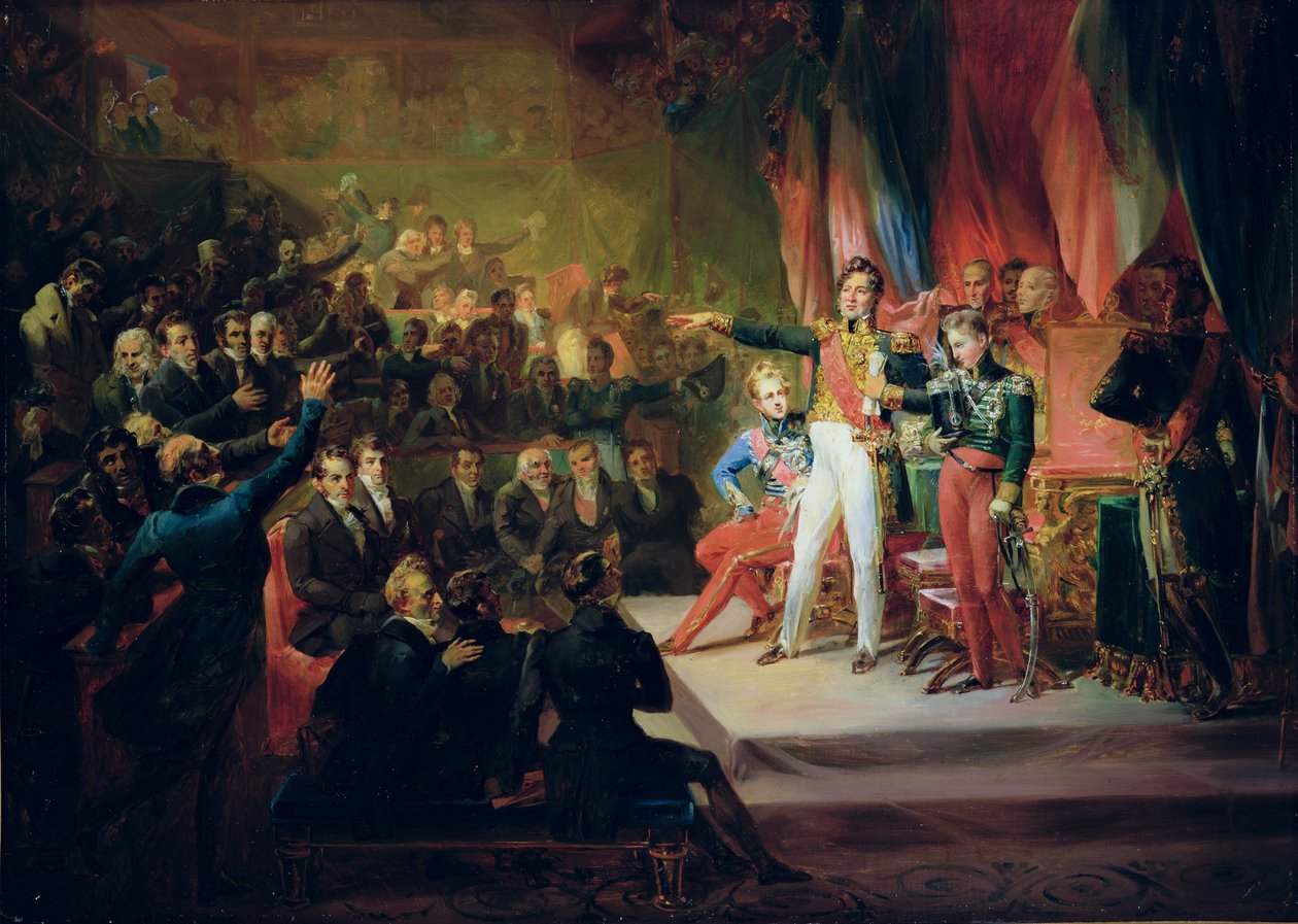 The Swearing-In of Louis-Philippe (1773-1850) 9. august 1830 av Felix Auvray