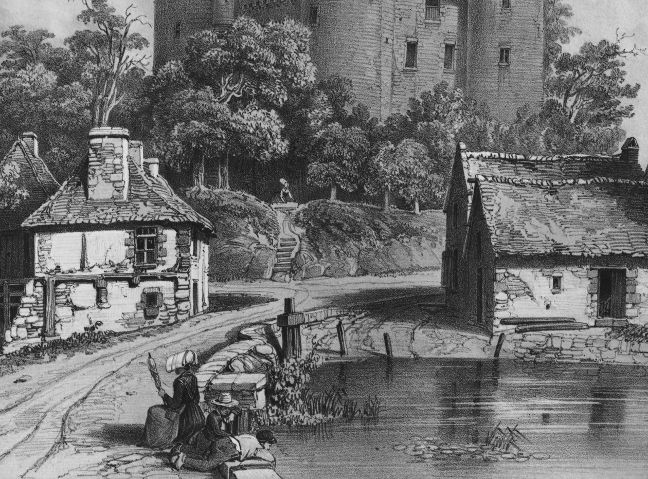 Slottet i Combourg (detalj) (se også 382376) av Felix Benoist