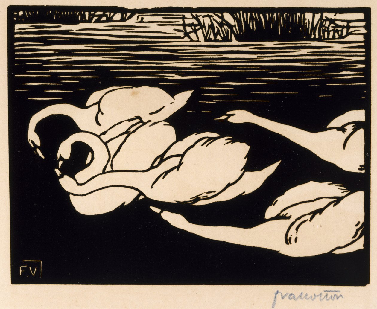 Svanene, 1892 av Felix Edouard Vallotton