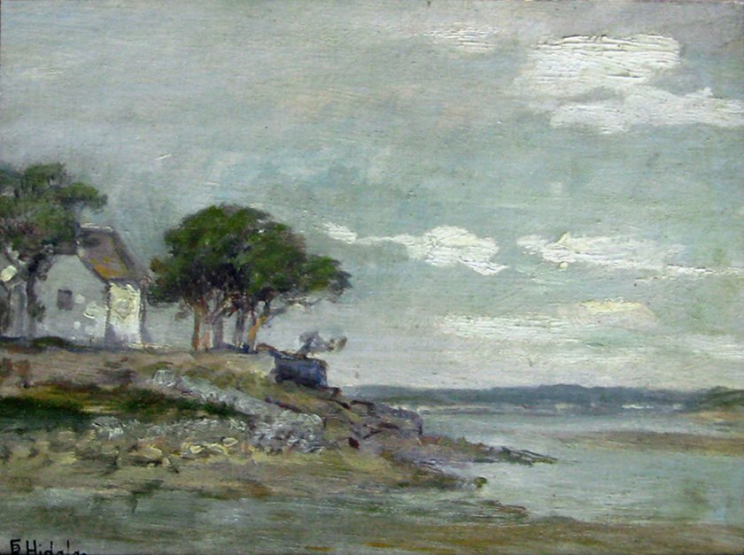 Huset nær elven av Felix Resurreccion Hidalgo