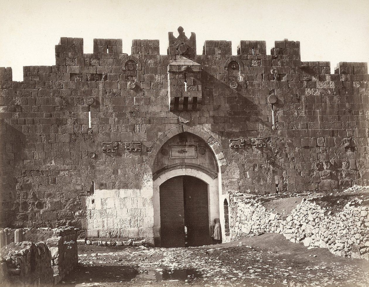 St. Stephen-porten i Jerusalem av Félix Bonfils