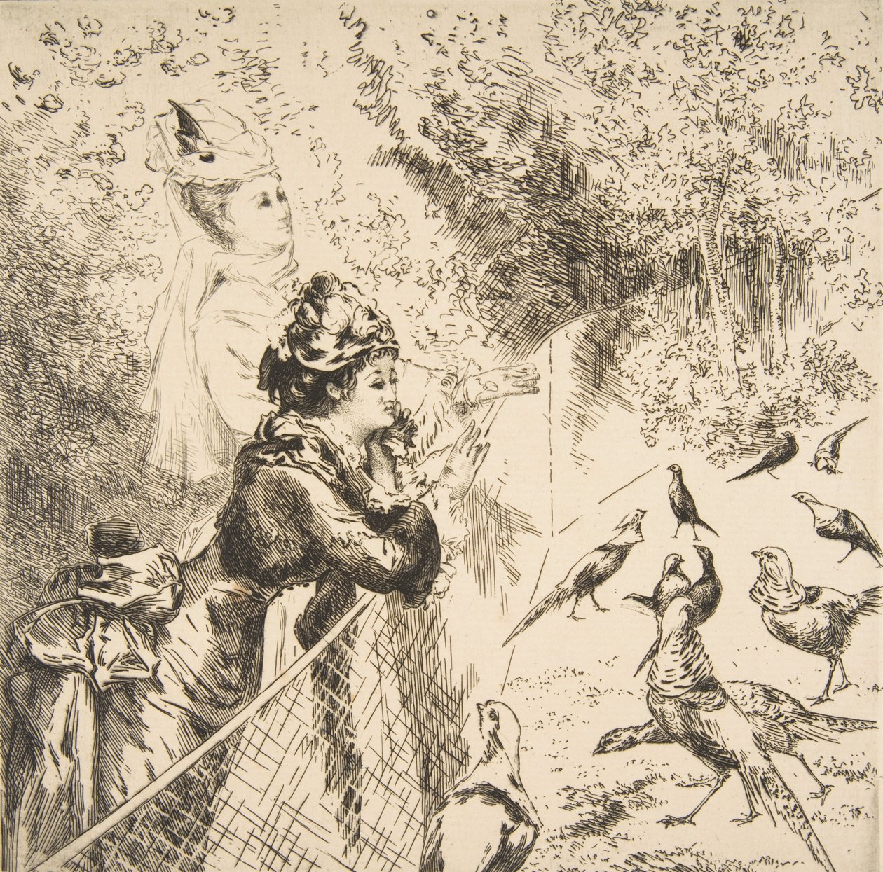 I Zoologisk hage, ca. 1873. av Felix Bracquemond