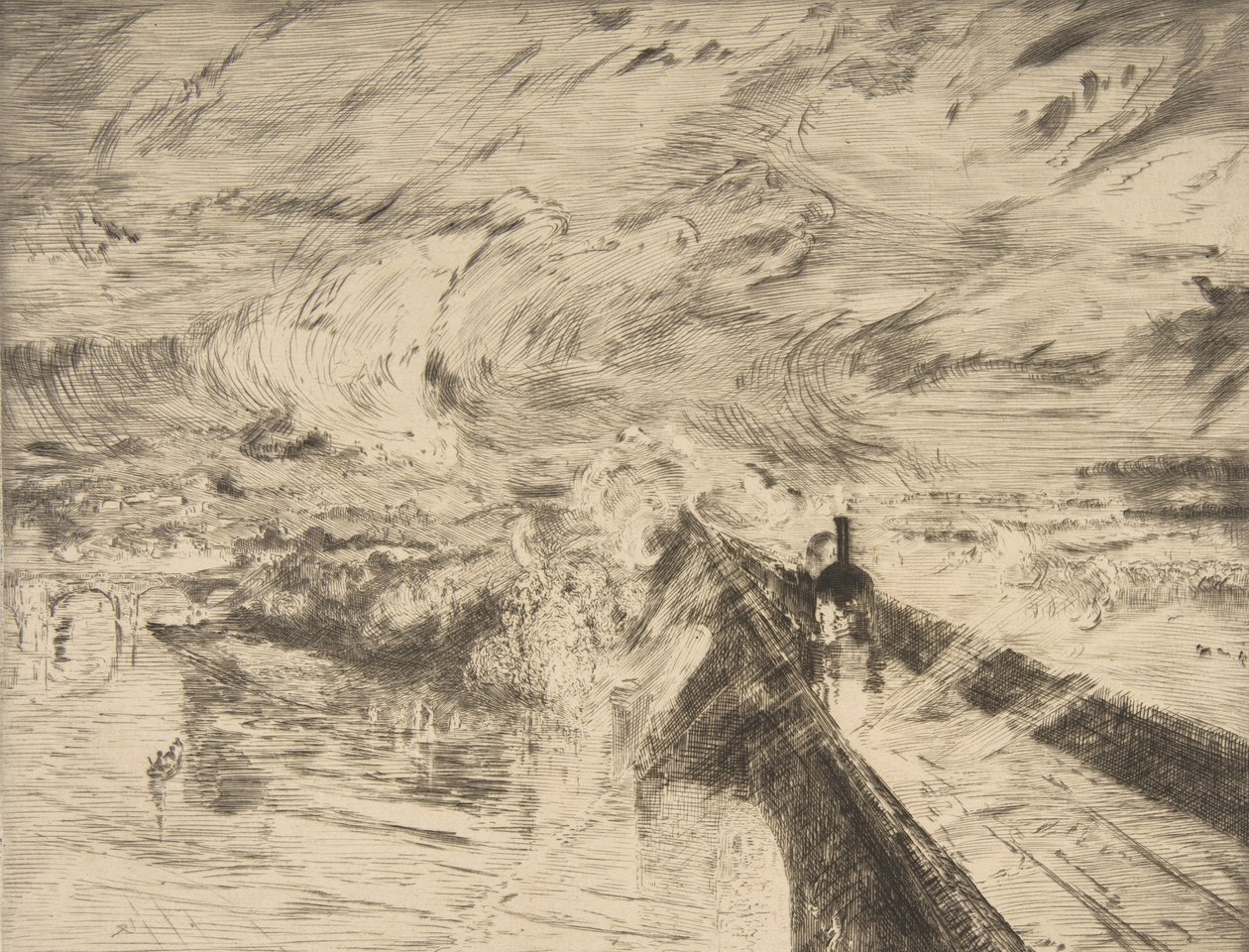 Lokomotivet, 1873. av Felix Bracquemond