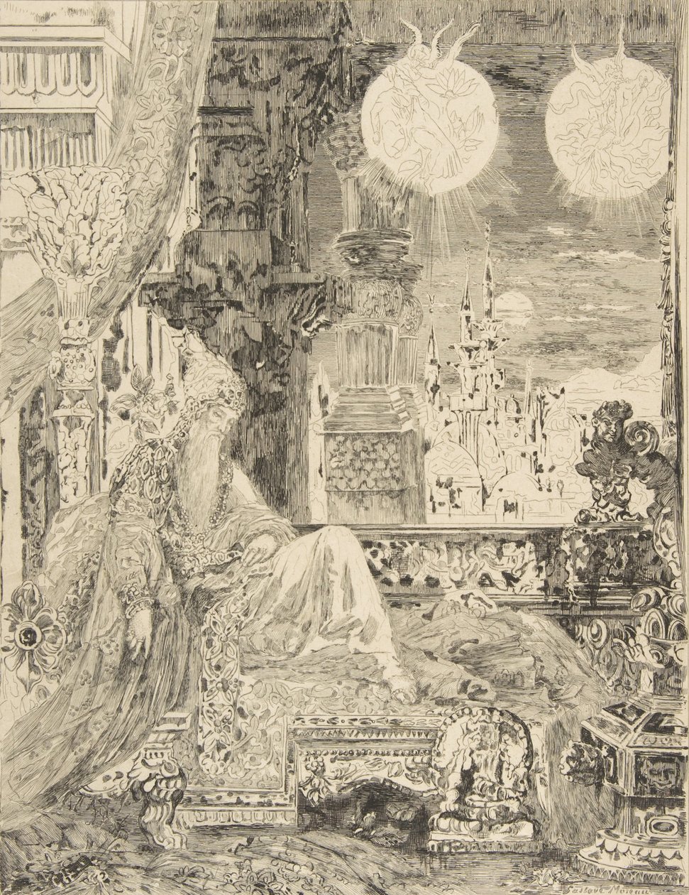 Drømmen om en mogul-innbygger, 1886. av Felix Bracquemond