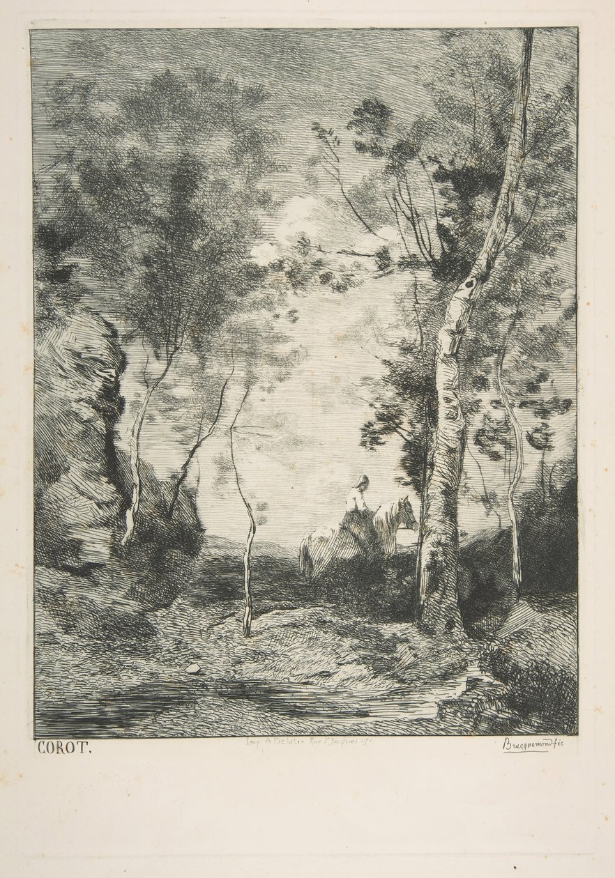 Den hvite hesten, 1858. av Felix Bracquemond