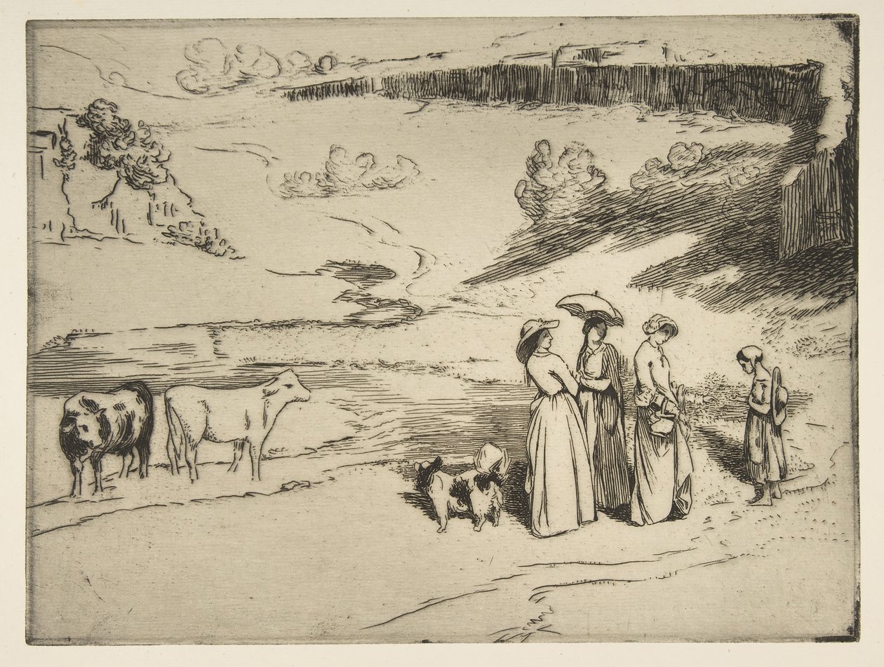 The Maidens of the Village, 1869. av Felix Bracquemond