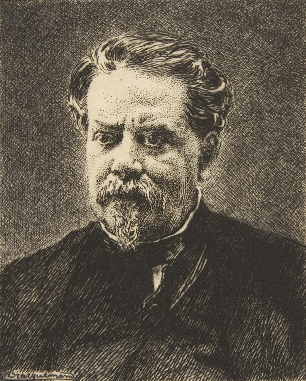 Portrett av Benjamin Fillon, 1876. av Felix Bracquemond