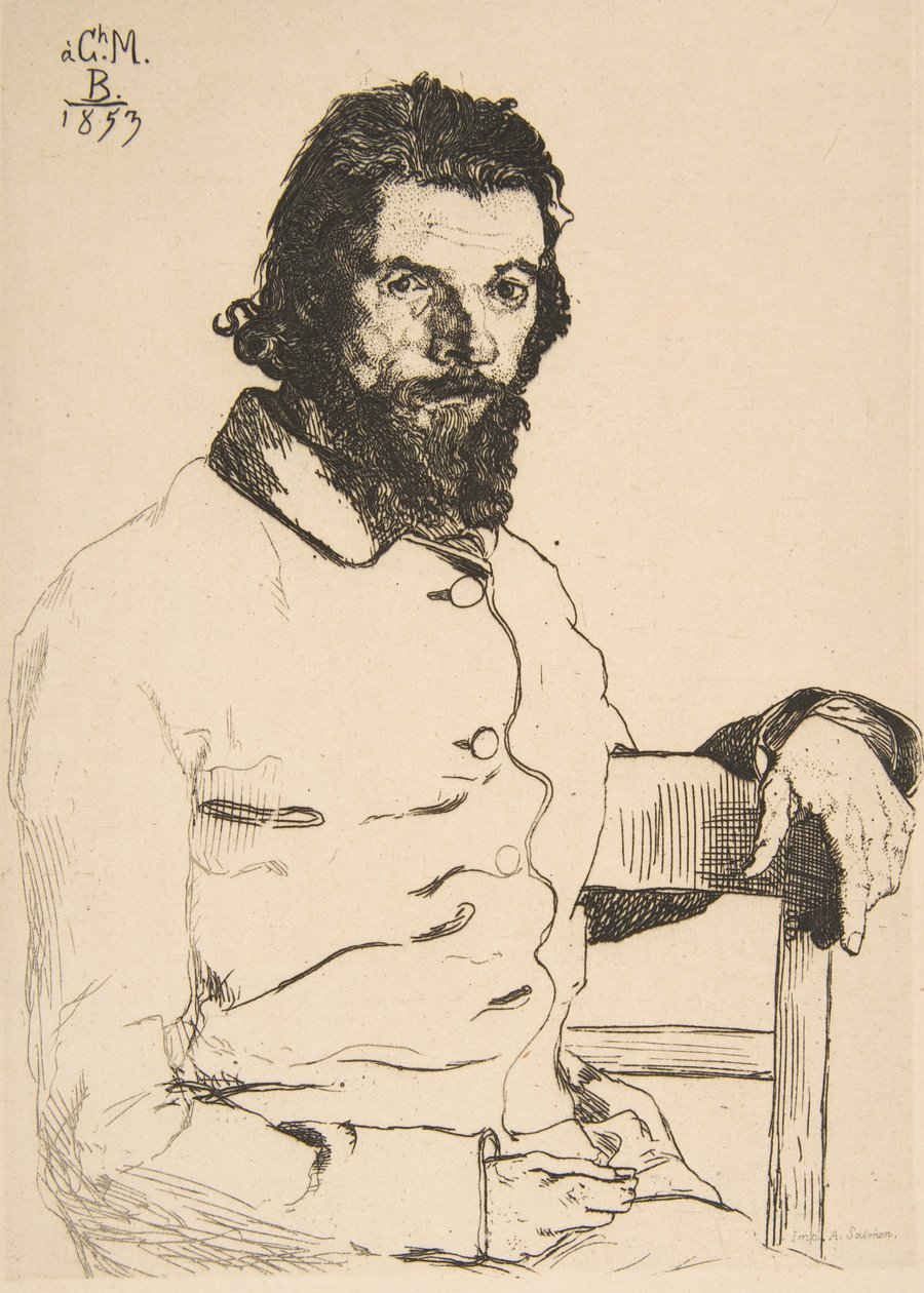 Portrett av Charles Meryon, 1853. av Felix Bracquemond