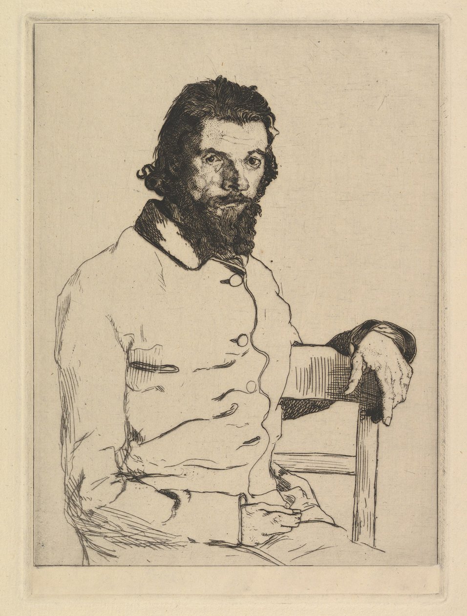 Portrett av Charles Meryon, 1853. av Felix Bracquemond