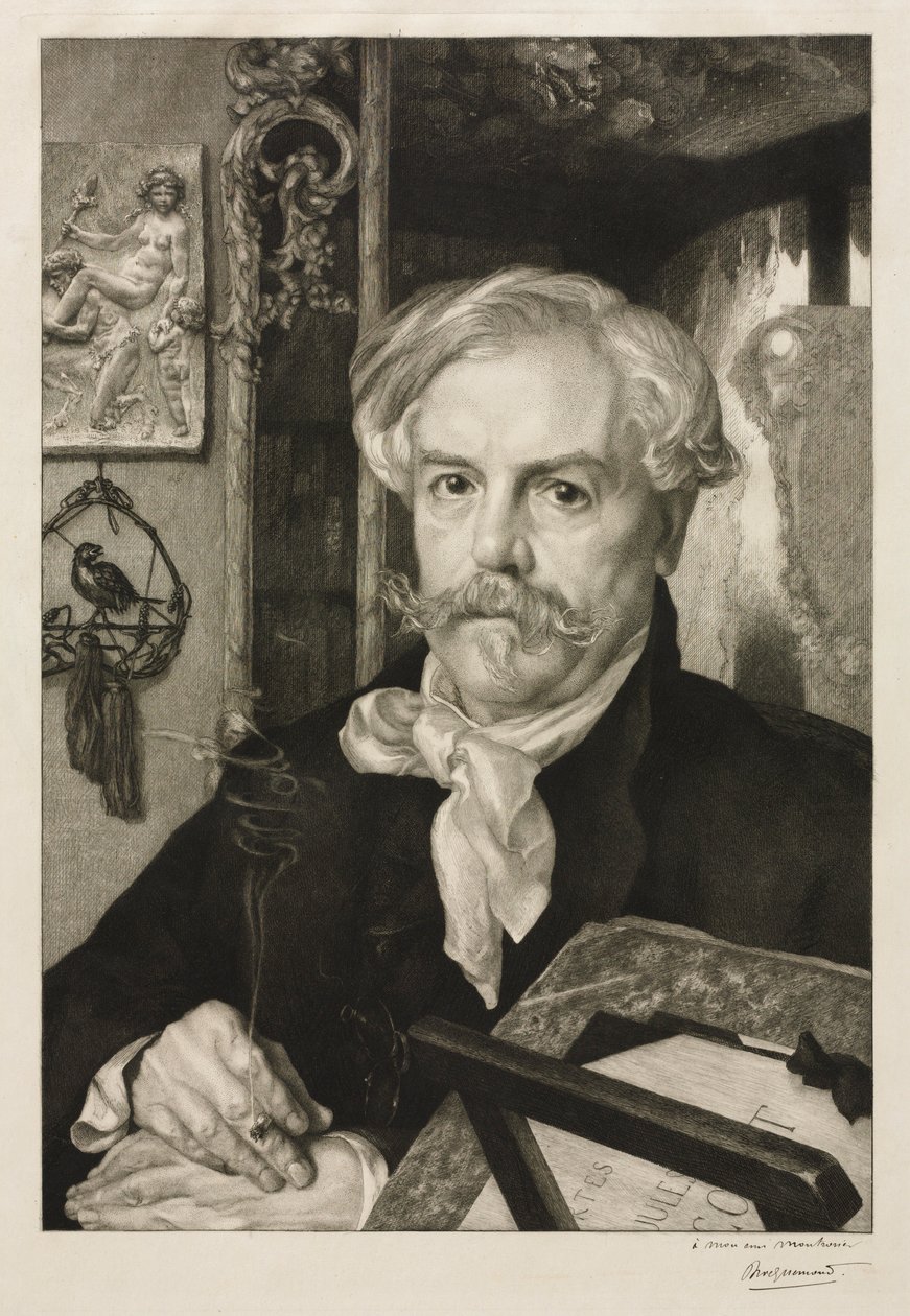 Portrett av Edmond de Goncourt, 1882. av Felix Bracquemond