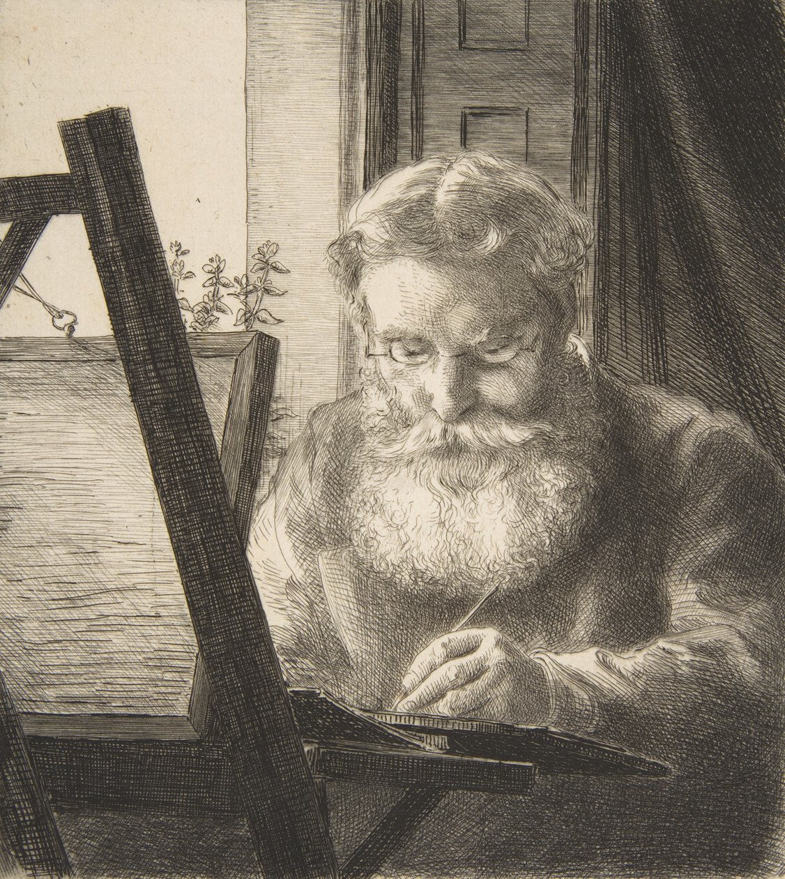 Portrett av Edwin Edwards, 1872. av Felix Bracquemond