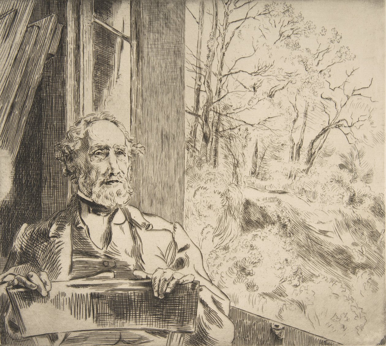 Portrett av Meyer-Heine, 1872. av Felix Bracquemond