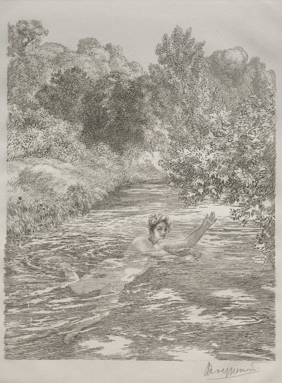 Baderen, ca. 1860-70. av Felix Bracquemond
