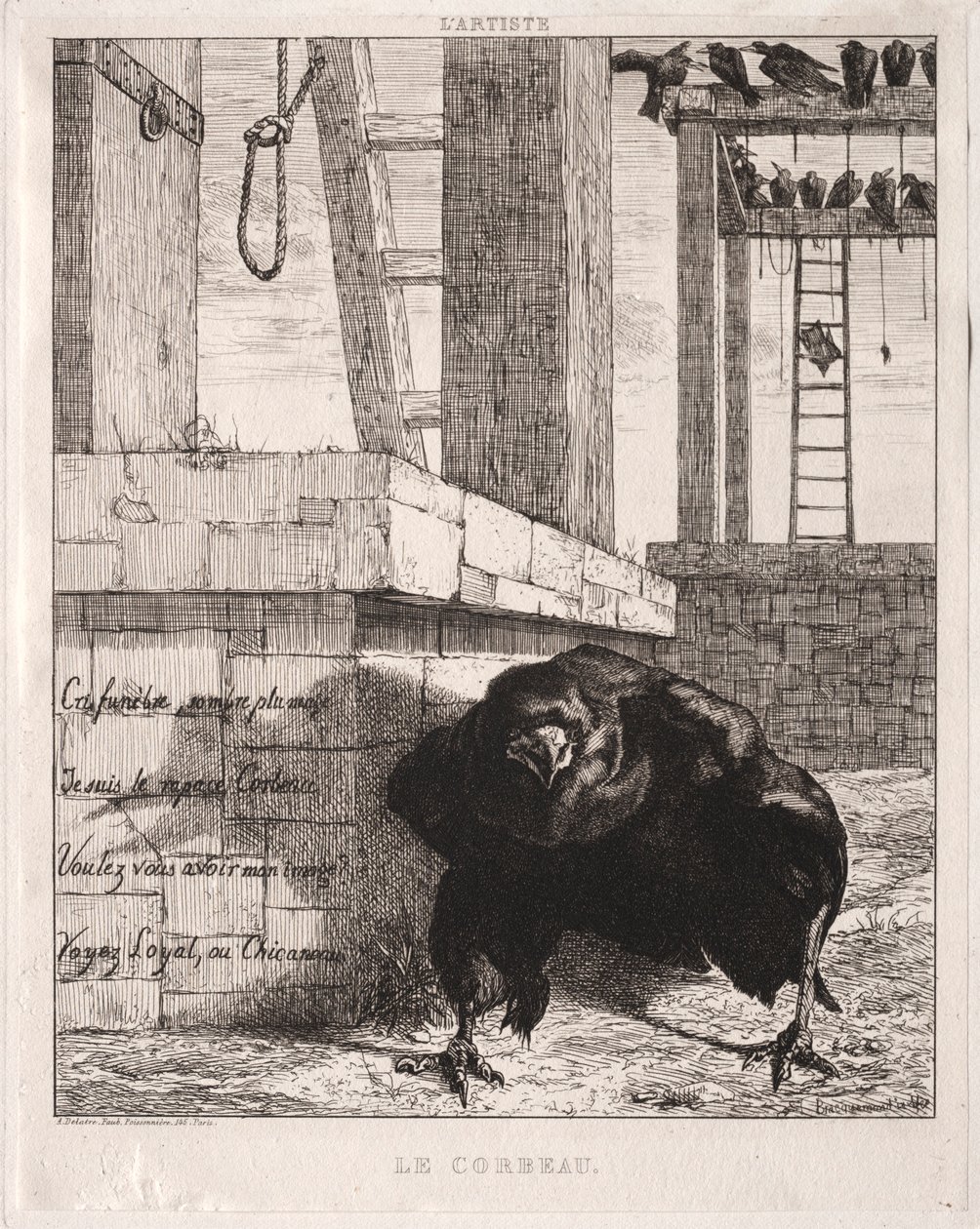 Ravnen, 1854. av Felix Bracquemond