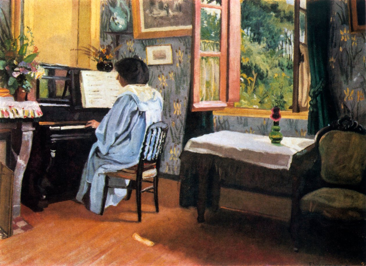 Dame ved pianoet, 1904. av Felix Edouard Vallotton