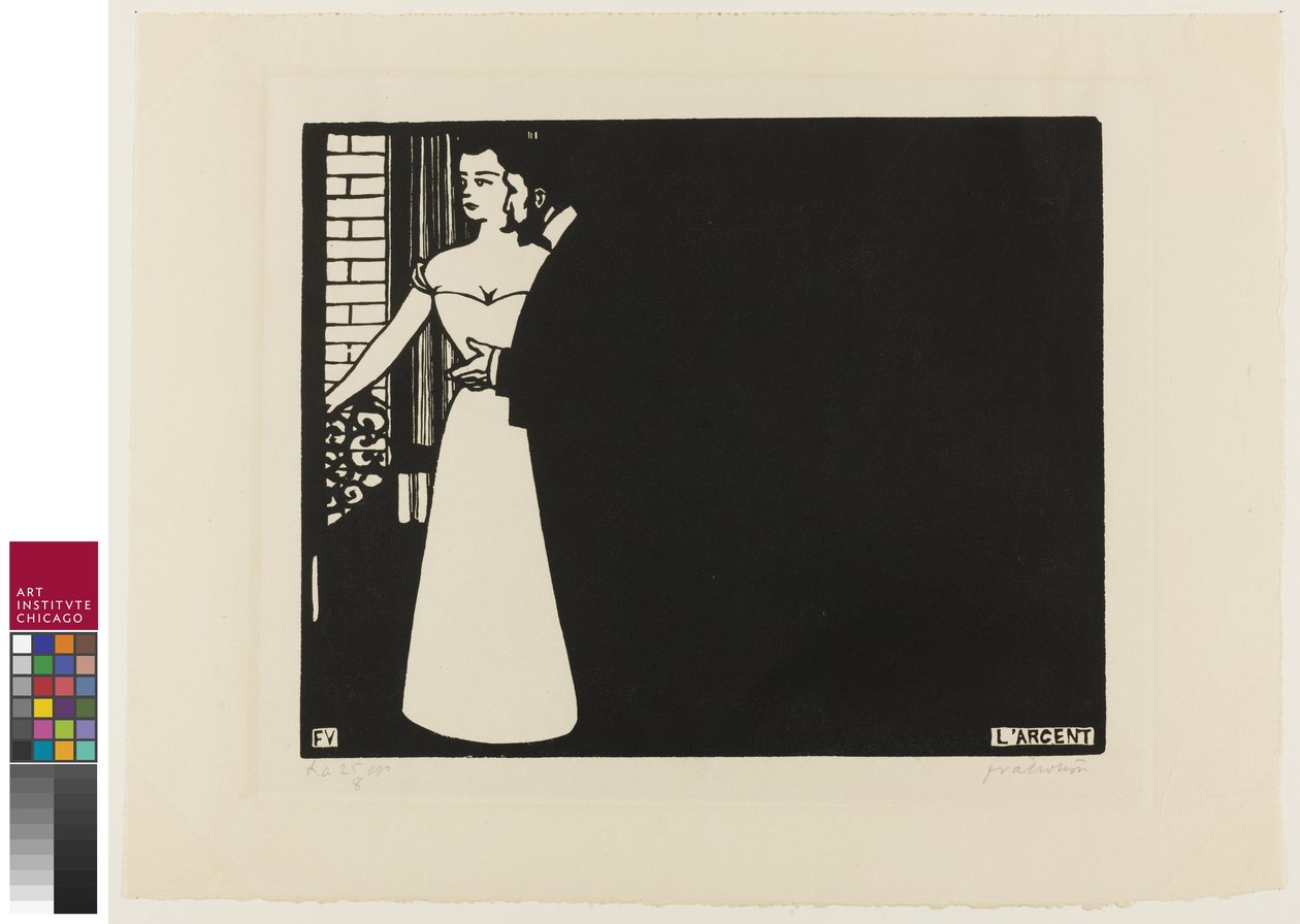 Penger, tallerken fem fra Intimacies, 1898 av Felix Edouard Vallotton