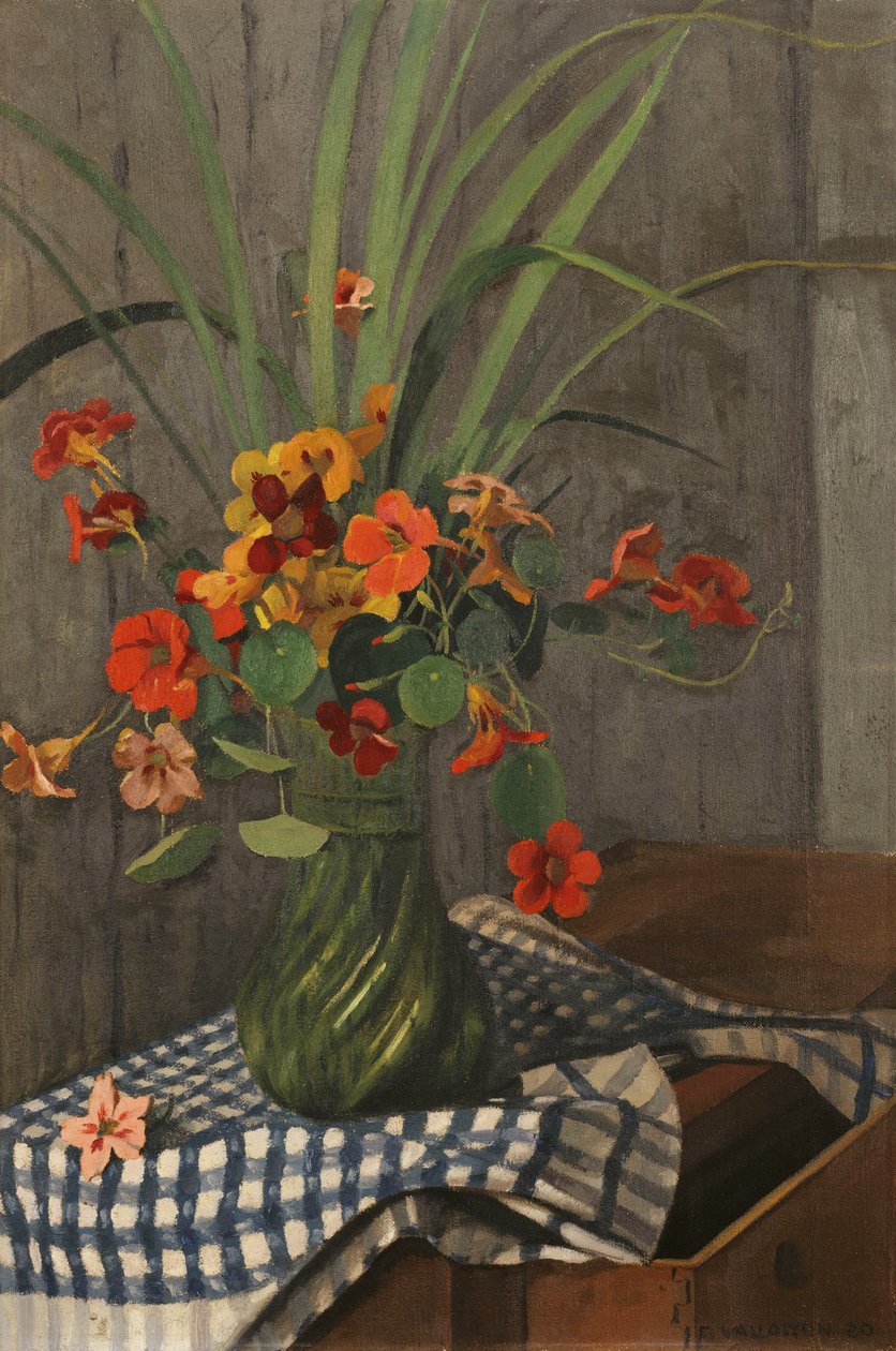 Nasturtiums; Capucines av Felix Edouard Vallotton