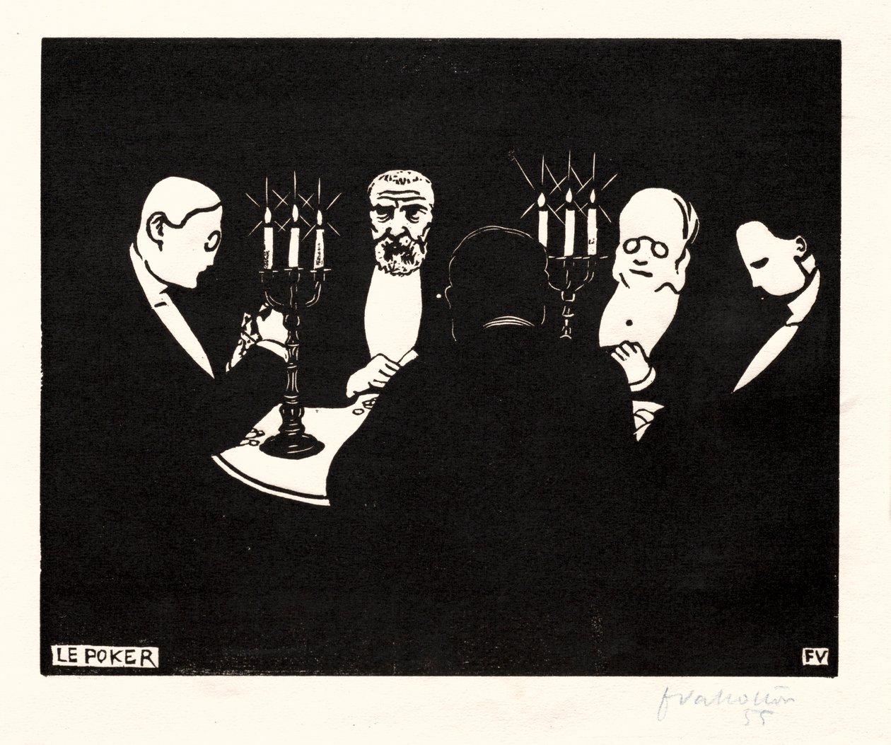 Poker, 1896. av Felix Edouard Vallotton