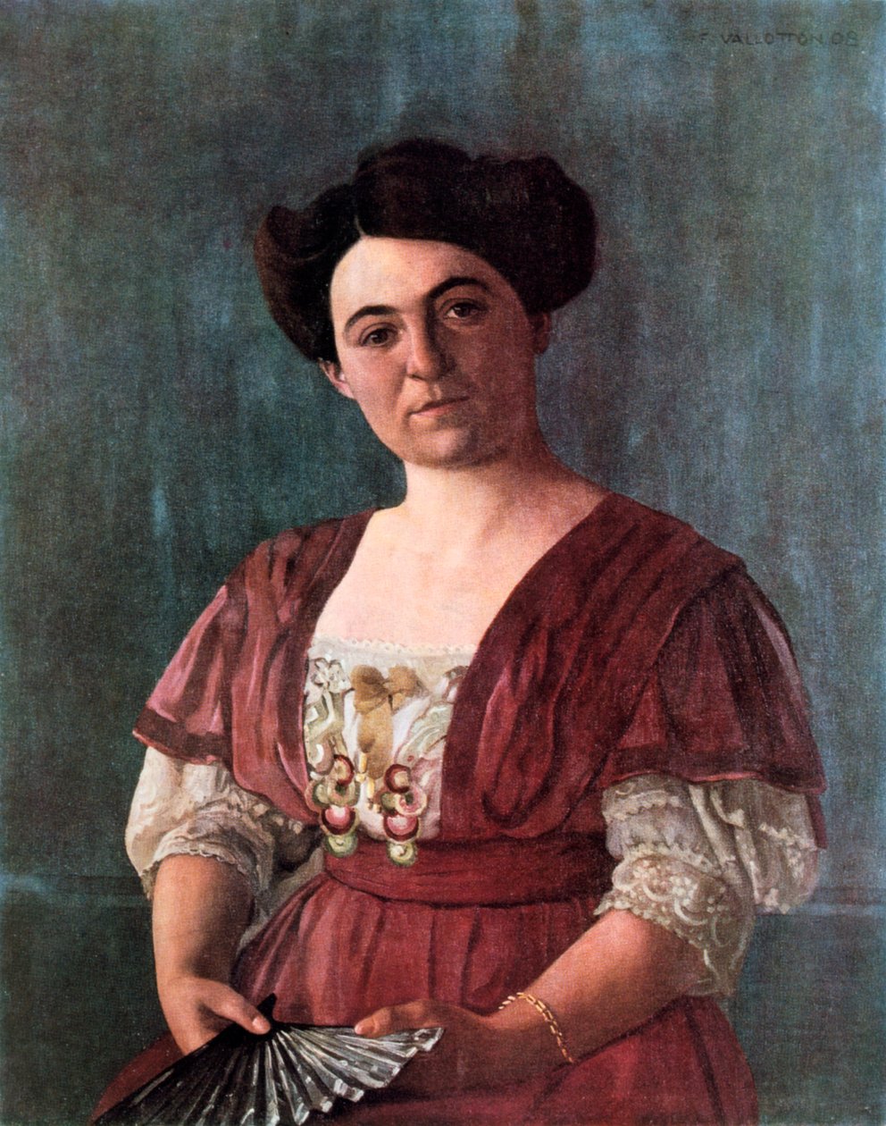 Portrett av fru Haasen, 1908. av Felix Edouard Vallotton