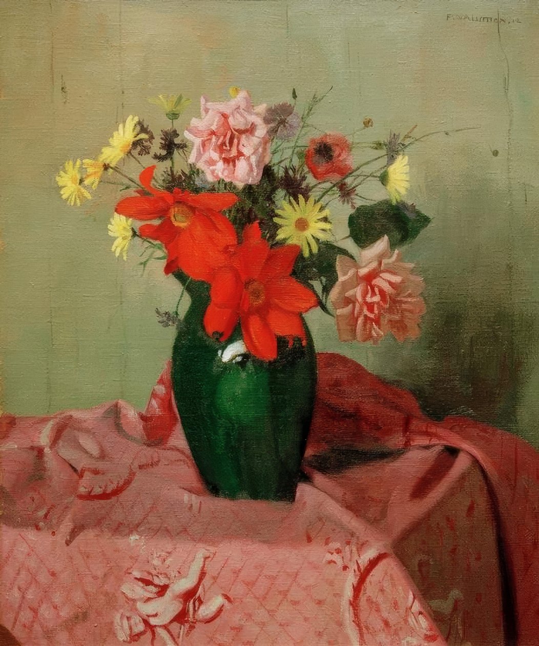 Roser og georginer av Felix Edouard Vallotton