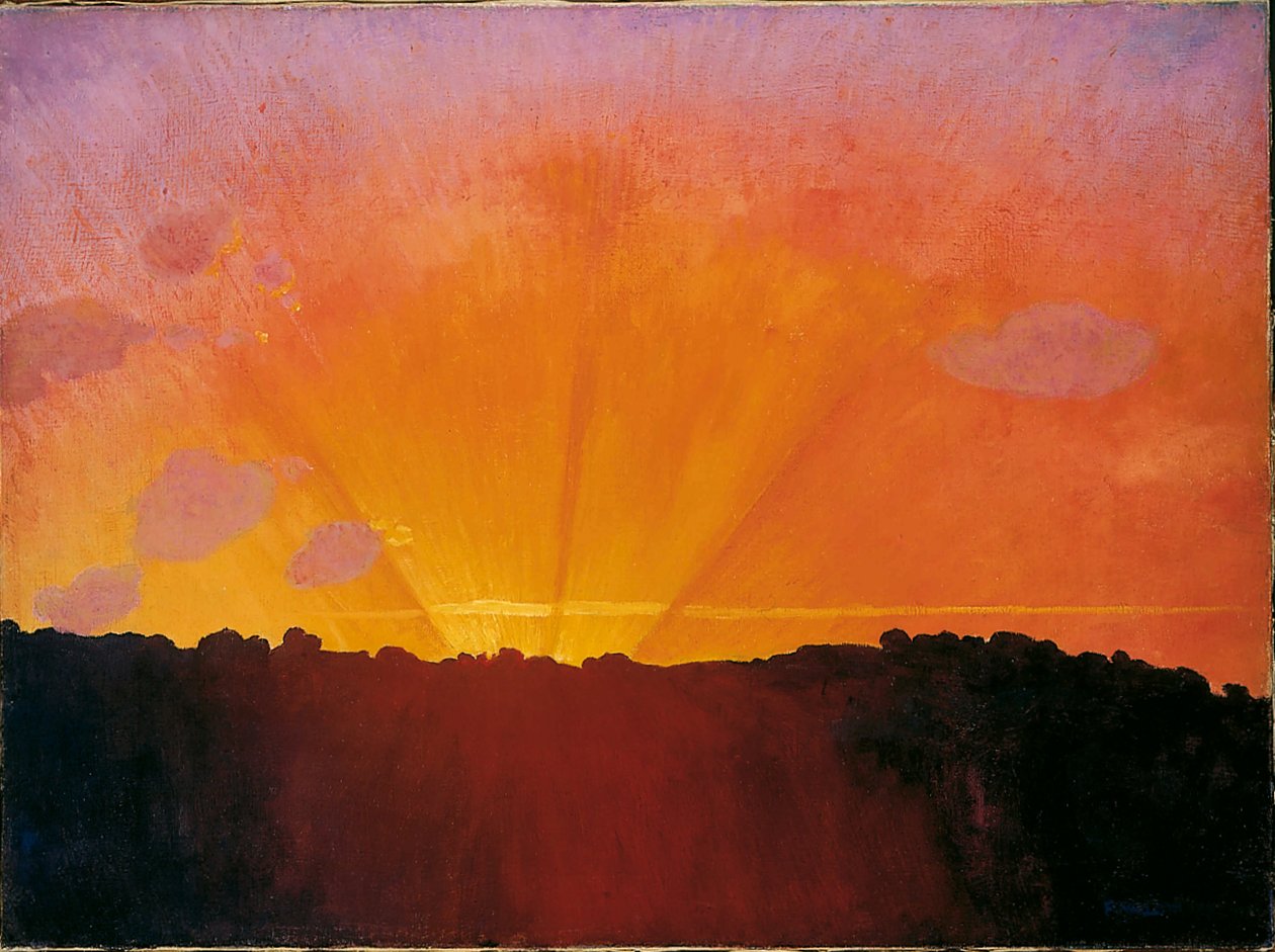 Solnedgang, oransje himmel, 1910. av Felix Edouard Vallotton