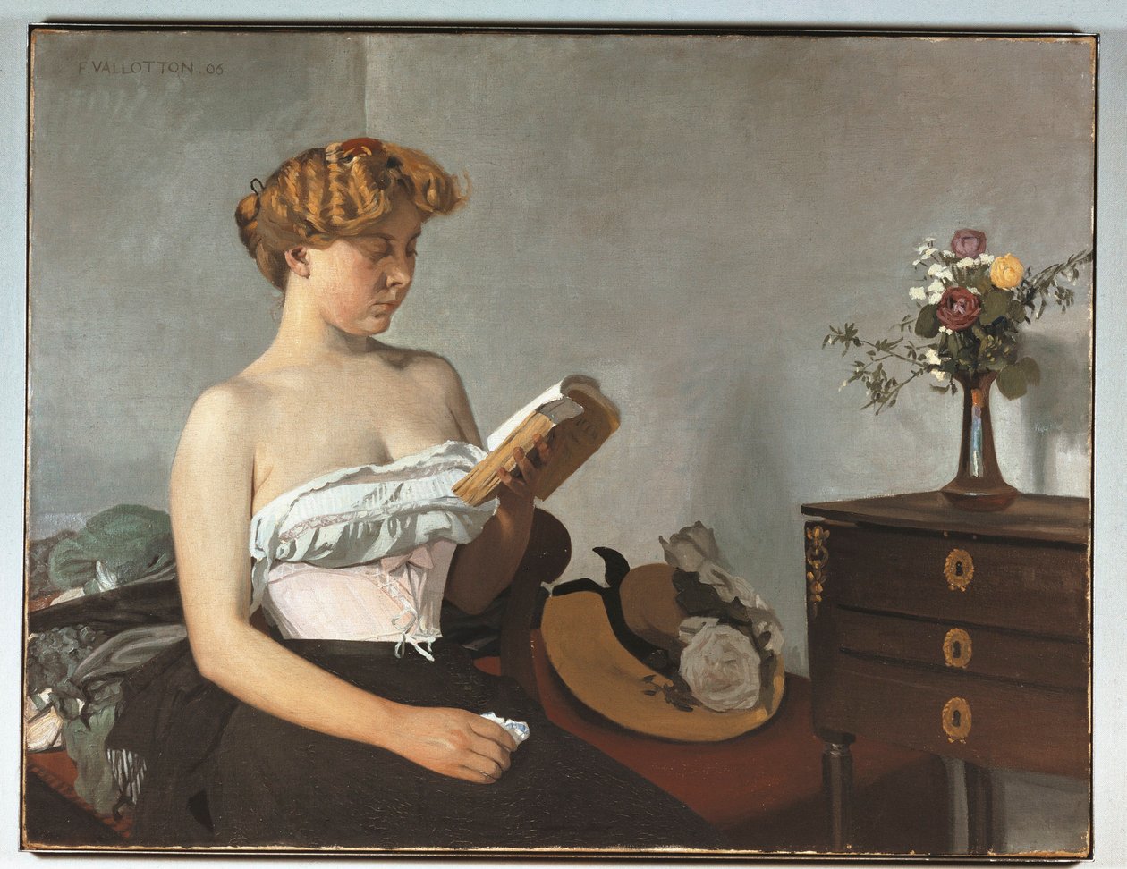 Sveits, Bern, Femme Lisant (lesende kvinne) av Felix Edouard Vallotton