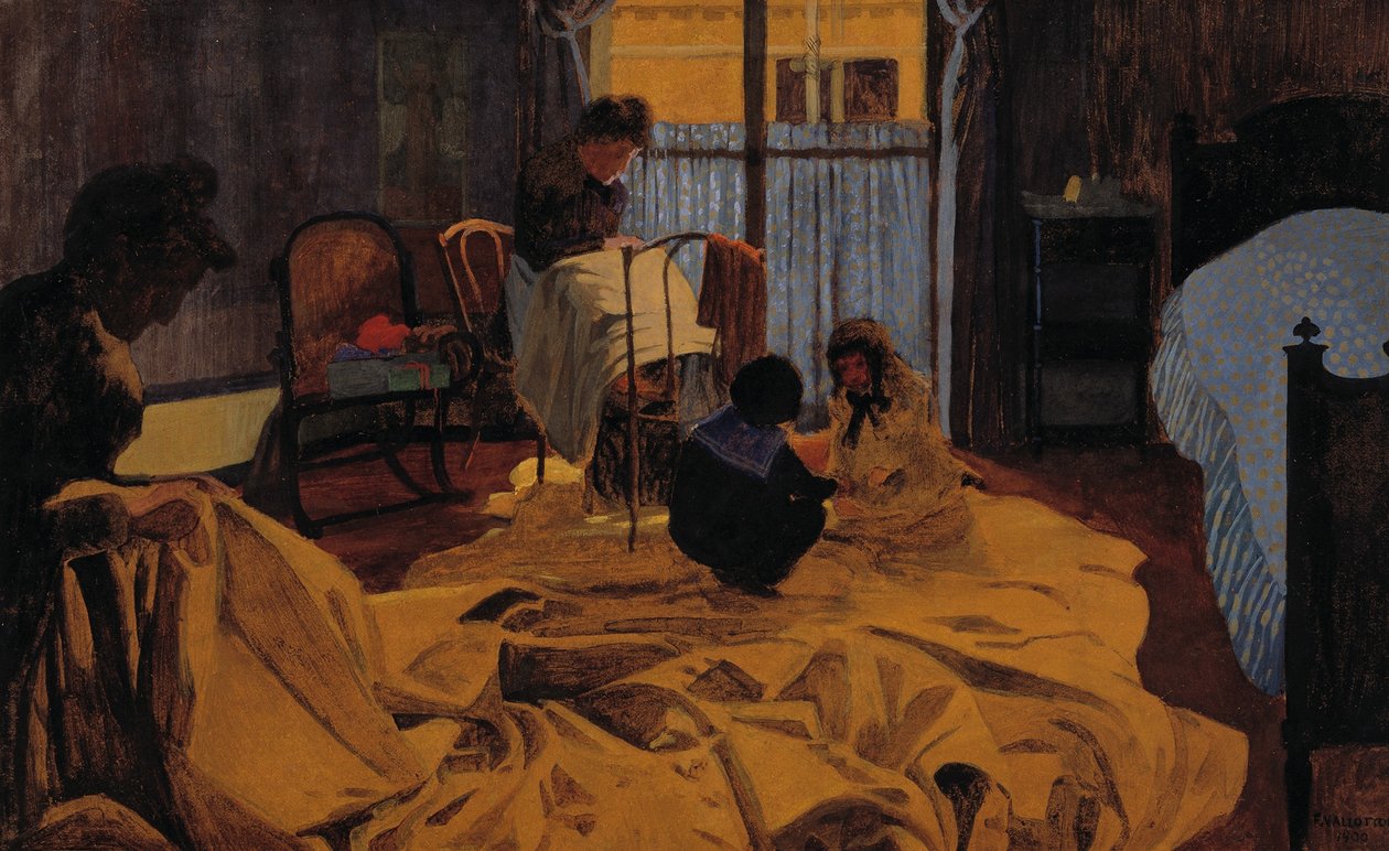 Vaskedamen, blå rom av Felix Edouard Vallotton
