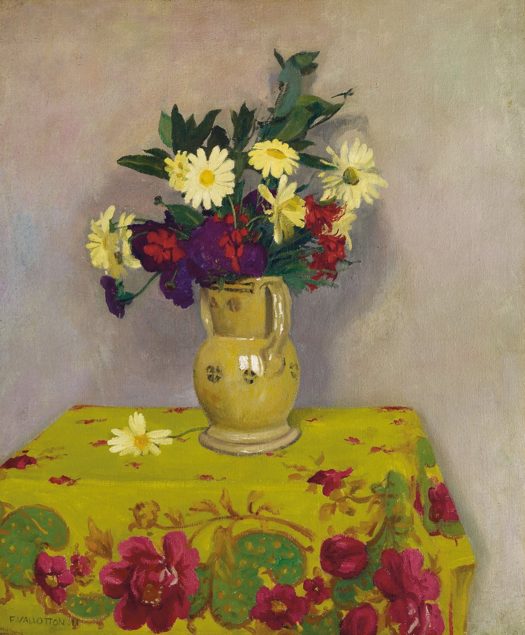 Gule tusenfryd og forskjellige blomster, 1911 av Felix Edouard Vallotton